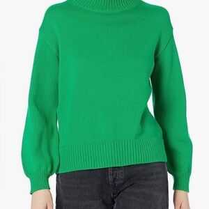 Essentials Vibrant Green Women's Turtleneck Sweater